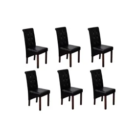 Dining chairs 6 units black synthetic leather by vidaXL, dining chairs - Ref: Foro24-160318, Price: 521,07 €, Discount: %