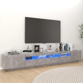 Mueble para TV con luces LED gris hormigón 260x35x40 cm Mueble para TV con luces LED gris hormigón 260x35x40 cm
