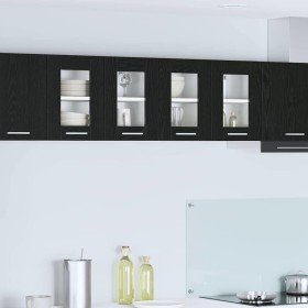 Mueble colgante con estante Riga Roble Negro 60 x 31 x 40 cm