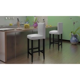 Küchenhocker 2 Einheiten weißes Kunstleder von vidaXL, Küchenhocker - Ref: Foro24-240073, Preis: 196,66 €, Rabatt: %