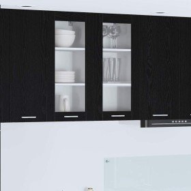 Mueble colgante con estante Riga Roble Negro 40 x 31 x 80 cm