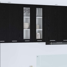 Mueble colgante con estante Riga Roble Negro 60 x 31 x 80 cm