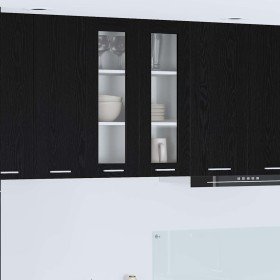 Mueble colgante con estante Riga Roble Negro 60 x 31 x 80 cm