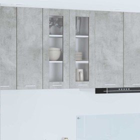 Mueble colgante con estante Riga Gris Concreto 60 x 31 x 80 cm