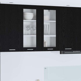 Mueble colgante con estante Riga Roble Negro 80 x 31 x 80 cm