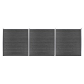 Black WPC Fence Panel Set 526x186cm by vidaXL, fence panels - Ref: Foro24-3070430, Price: 719,12 €, Discount: %