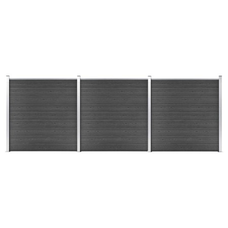 Juego de paneles de valla WPC negro 526x186 cm de vidaXL, Paneles de vallas - Ref: Foro24-3070430, Precio: 680,41 €, Descuent...