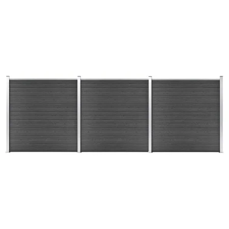 Juego de paneles de valla WPC negro 526x186 cm de vidaXL, Paneles de vallas - Ref: Foro24-3070430, Precio: 778,43 €, Descuent...