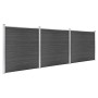 Juego de paneles de valla WPC negro 526x186 cm de vidaXL, Paneles de vallas - Ref: Foro24-3070430, Precio: 680,41 €, Descuent...