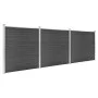 Juego de paneles de valla WPC negro 526x186 cm de vidaXL, Paneles de vallas - Ref: Foro24-3070430, Precio: 778,43 €, Descuent...