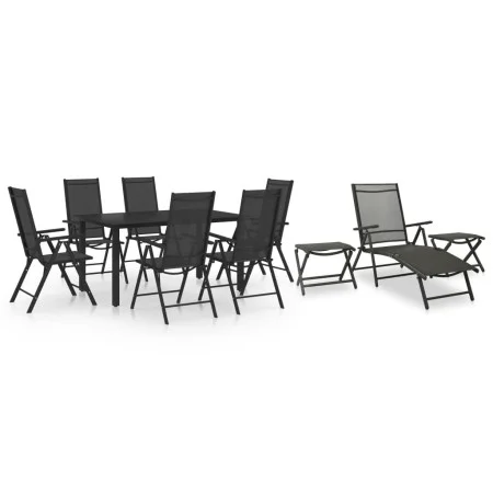 Juego de comedor de jardín 10 piezas negro y gris antracita de vidaXL, Conjuntos de jardín - Ref: Foro24-3070645, Precio: 548...