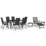 Juego de comedor de jardín 10 piezas negro y gris antracita de vidaXL, Conjuntos de jardín - Ref: Foro24-3070645, Precio: 548...