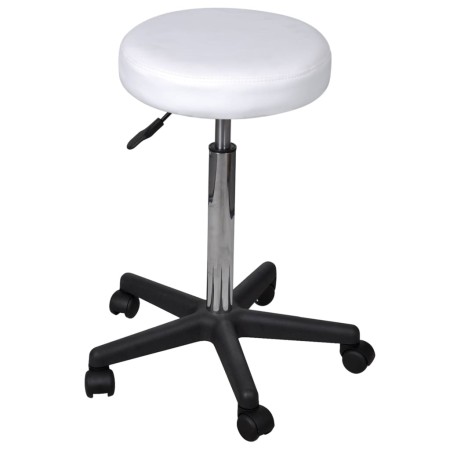 Taburete de oficina blanco de vidaXL, Sillas de oficina - Ref: Foro24-240470, Precio: 45,63 €, Descuento: %