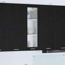 Mueble colgante con estante Riga Roble Negro 40 x 31 x 100 cm