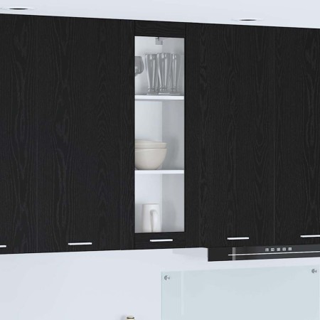 Mueble colgante con estante Riga Roble Negro 40 x 31 x 100 cm