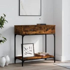Engineered wood smoked oak console table 75x34.5x75 cm by vidaXL, Side tables - Ref: Foro24-833400, Price: 56,88 €, Discount: %
