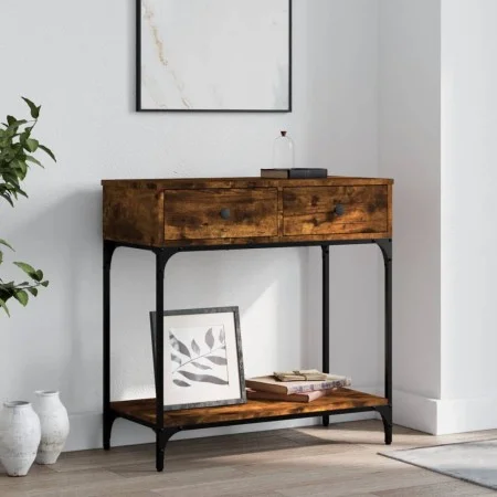 Engineered wood smoked oak console table 75x34.5x75 cm by vidaXL, Side tables - Ref: Foro24-833400, Price: 56,88 €, Discount: %