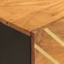 Mesita de noche de madera maciza de mango marrón y negro de vidaXL, Mesitas de noche - Ref: Foro24-356779, Precio: 44,06 €, D...