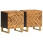Zwei Nachttische aus massivem Mangoholz in Braun und Schwarz von vidaXL, Nachttische - Ref: Foro24-356780, Preis: 95,83 €, Ra...
