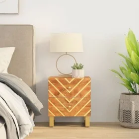 Nachttisch aus massivem Mangoholz in Braun und Schwarz von vidaXL, Nachttische - Ref: Foro24-356781, Preis: 61,40 €, Rabatt: %