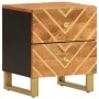 Nachttisch aus massivem Mangoholz in Braun und Schwarz von vidaXL, Nachttische - Ref: Foro24-356781, Preis: 61,40 €, Rabatt: %