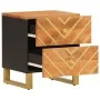Mesita de noche de madera maciza de mango marrón y negro de vidaXL, Mesitas de noche - Ref: Foro24-356781, Precio: 61,40 €, D...