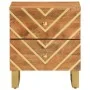 Mesita de noche de madera maciza de mango marrón y negro de vidaXL, Mesitas de noche - Ref: Foro24-356781, Precio: 61,40 €, D...