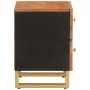 Mesita de noche de madera maciza de mango marrón y negro de vidaXL, Mesitas de noche - Ref: Foro24-356781, Precio: 61,40 €, D...