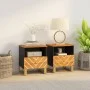 Bedside tables 2 pcs solid brown and black mango wood by vidaXL, Nightstands - Ref: Foro24-356790, Price: 78,31 €, Discount: %