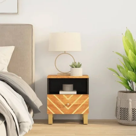 Solid mango wood brown and black bedside table by vidaXL, Nightstands - Ref: Foro24-356789, Price: 43,89 €, Discount: %