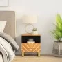 Solid mango wood brown and black bedside table by vidaXL, Nightstands - Ref: Foro24-356789, Price: 43,89 €, Discount: %