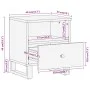 Mesita de noche de madera maciza de mango marrón y negro de vidaXL, Mesitas de noche - Ref: Foro24-356789, Precio: 43,89 €, D...