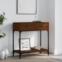 Engineered wood brown oak console table 75x34.5x75 cm by vidaXL, Side tables - Ref: Foro24-833402, Price: 59,36 €, Discount: %