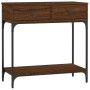 Engineered wood brown oak console table 75x34.5x75 cm by vidaXL, Side tables - Ref: Foro24-833402, Price: 59,36 €, Discount: %