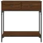 Engineered wood brown oak console table 75x34.5x75 cm by vidaXL, Side tables - Ref: Foro24-833402, Price: 58,71 €, Discount: %