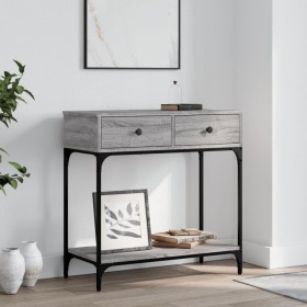 Sonoma gray engineered wood console table 75x34.5x75 cm by vidaXL, Side tables - Ref: Foro24-833401, Price: 59,29 €, Discount: %