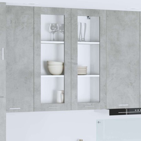 Mueble colgante con estante Riga Gris Concreto 80 x 31 x 100 cm