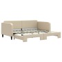 Sofá cama nido tela crema 90x200 cm de vidaXL, Camas y somieres - Ref: Foro24-3196820, Precio: 247,61 €, Descuento: %