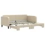 Trundle sofa bed cream fabric 90x200 cm by vidaXL, Beds and slatted bases - Ref: Foro24-3196820, Price: 248,07 €, Discount: %