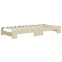 Trundle sofa bed cream fabric 90x200 cm by vidaXL, Beds and slatted bases - Ref: Foro24-3196820, Price: 248,07 €, Discount: %