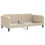 Ausziehbares Schlafsofa aus cremefarbenem Stoff, 100 x 200 cm von vidaXL, Betten und Lattenroste - Ref: Foro24-3196825, Preis...