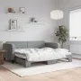 Ausziehbares Schlafsofa aus hellgrauem Stoff, 90 x 190 cm von vidaXL, Betten und Lattenroste - Ref: Foro24-3196826, Preis: 24...