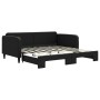 Ausziehbares Schlafsofa aus schwarzem Stoff, 90 x 190 cm von vidaXL, Betten und Lattenroste - Ref: Foro24-3196828, Preis: 242...