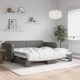 Trundle sofa bed dark gray fabric 100x200 cm by vidaXL, Beds and slatted bases - Ref: Foro24-3196822, Price: 260,02 €, Discou...
