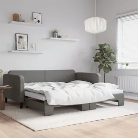 Ausziehbares Schlafsofa aus dunkelgrauem Stoff, 90 x 190 cm von vidaXL, Betten und Lattenroste - Ref: Foro24-3196827, Preis: ...