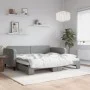 Ausziehbares Schlafsofa aus hellgrauem Stoff, 90 x 200 cm von vidaXL, Betten und Lattenroste - Ref: Foro24-3196816, Preis: 25...