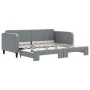 Trundle sofa bed light gray fabric 90x200 cm by vidaXL, Beds and slatted bases - Ref: Foro24-3196816, Price: 251,93 €, Discou...
