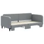 Trundle sofa bed light gray fabric 90x200 cm by vidaXL, Beds and slatted bases - Ref: Foro24-3196816, Price: 251,93 €, Discou...