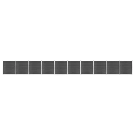 Black WPC Fence Panel Set 1737x186 cm by vidaXL, fence panels - Ref: Foro24-3070437, Price: 2,00 €, Discount: %