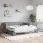 Sofá cama nido con colchón tela gris claro 90x190 cm de vidaXL, Camas y somieres - Ref: Foro24-3196844, Precio: 411,65 €, Des...